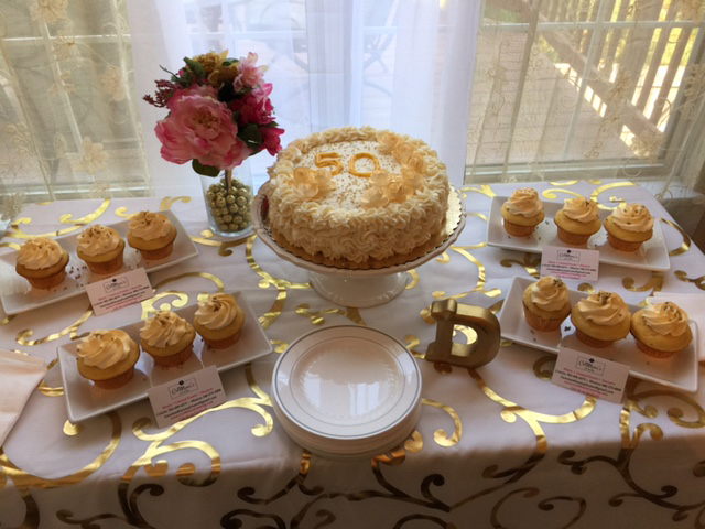 50th anniversary Cake and Cupcake Dessert Bar